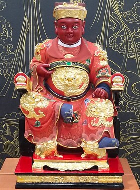 香樟木雕贴金保安广泽尊王十三太D保郭圣王郭王公国风神像摆件