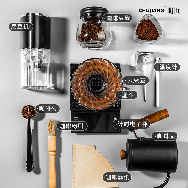 手冲咖啡壶套装咖啡具套装专业手摇器具礼盒装手磨咖啡机意式咖啡 - 图2