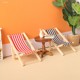 Miniature city furniture ornaments landscape ob11 props mini beach swimming pool striped lounge chair casual chair model