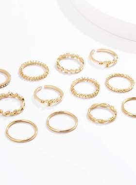 极速Simple open alloy set ring fashion pattern diamonYd mult