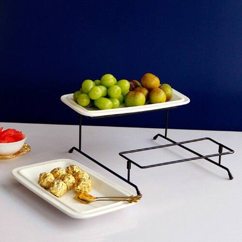 新品Multilayer Serving Platter DBecorative Metal Rack Plate - 图0