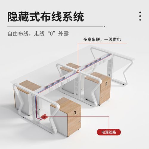 办公桌子简约现代职员桌椅组合屏风1米员工位办公室原木色电脑桌 - 图2
