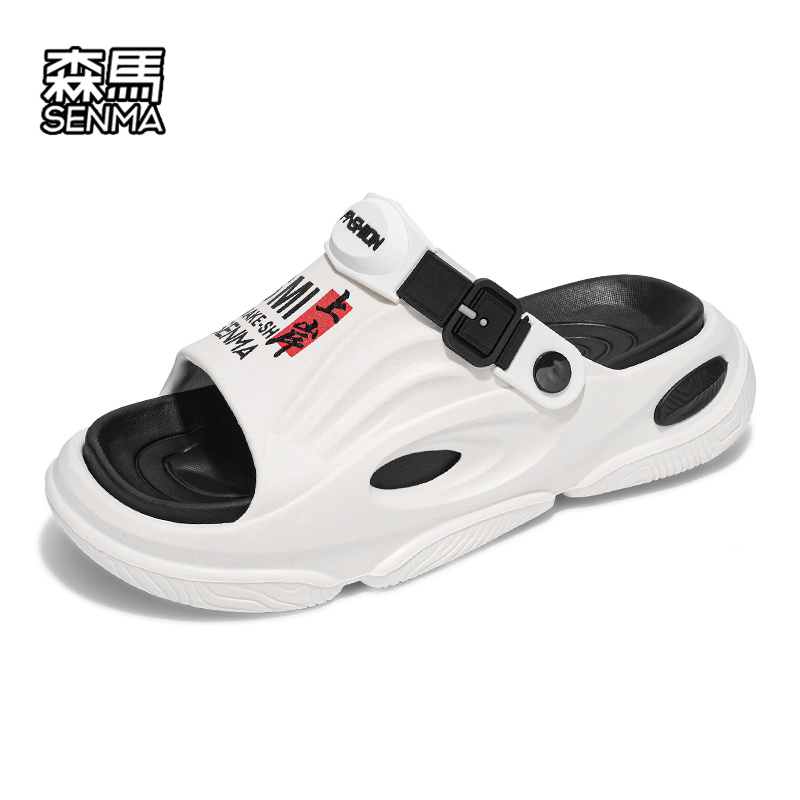 森马男士凉鞋夏季户外软底防滑休闲两穿沙滩凉拖学生潮牌运动拖鞋 - 图0