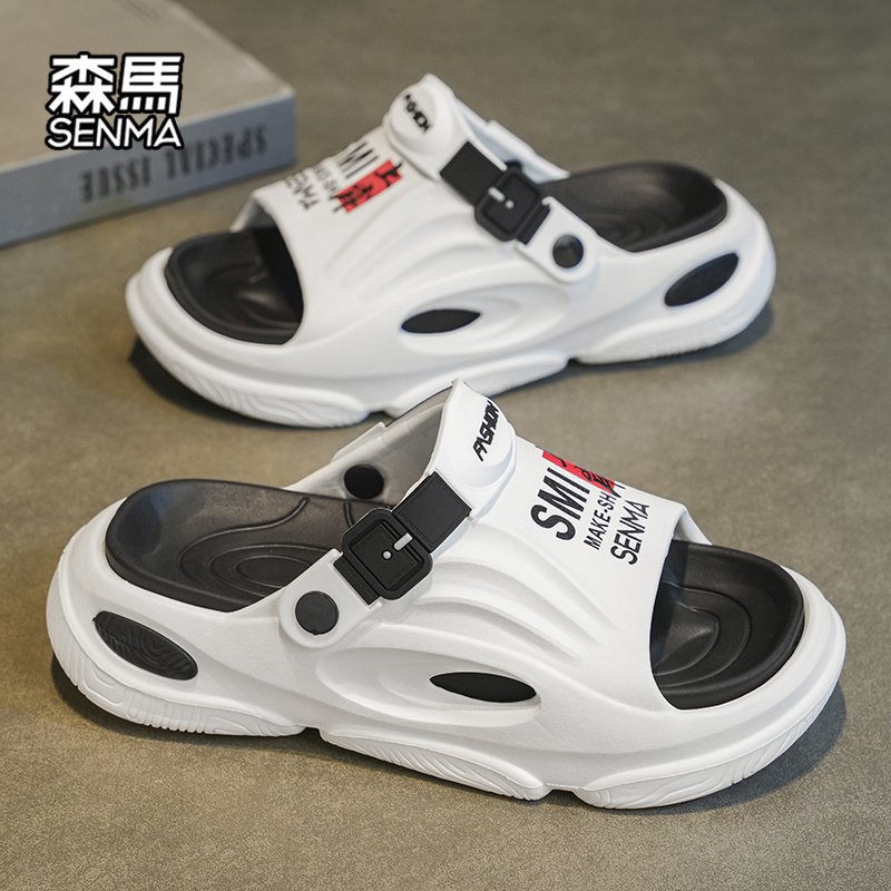 森马男士凉鞋夏季户外软底防滑休闲两穿沙滩凉拖学生潮牌运动拖鞋 - 图1