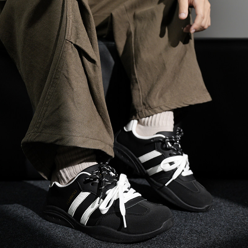 环球德训鞋男鞋2026春夏新款潮黑白拼色学生休闲运动板鞋男士鞋子,淘宝优惠券,粉丝福利购,淘宝优惠卷