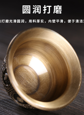 新品黄铜八吉祥七供水杯家用室内供佛奉财神净Q水圣水杯八供水碗