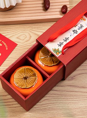 新品柿柿如意事事乔迁之喜新居家居柿子摆件客厅玄V关柜装饰品礼