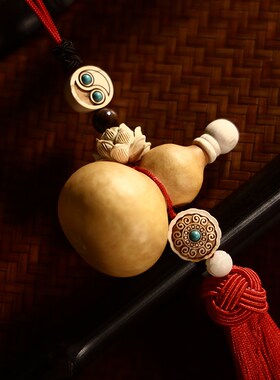 新品新房入住天然葫芦挂件红色流苏F玄关大门对门卧室内挂莲花饰