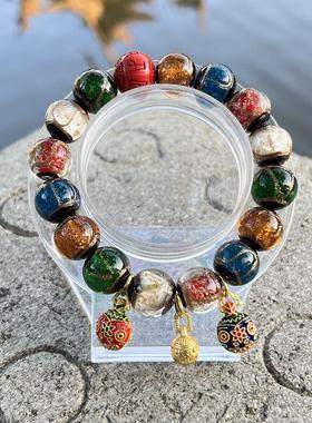 极速普陀山请运阁香灰琉璃手串B吞金兽手串普陀直发古法民族风