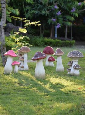 户外树脂彷真植物蘑菇摆件花园庭院卡通园林景观装饰别墅院子造景