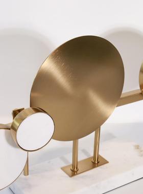 轻奢现代样板房创意金属大理石摆件客厅电视柜装饰品北欧别墅摆设