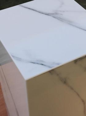 鱼肚白大理石柱子落地摆台立柱玄关酒店展厅艺术品摆件展示底座