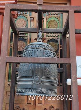 定制大型铸铜钟寺庙祠堂铸铜冬瓜钟学校铁钟警钟长鸣摆放铁艺雕塑