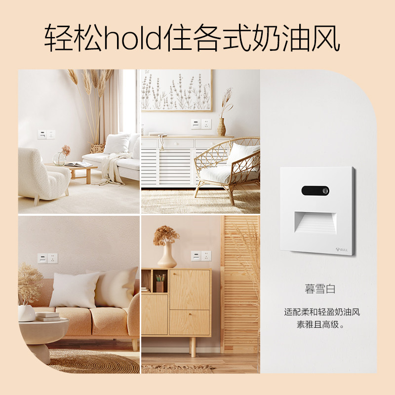 公牛人体感应地脚灯楼梯感应灯走廊过道卧室超薄感应夜灯公牛g57,淘宝优惠券,粉丝福利购,淘宝优惠卷