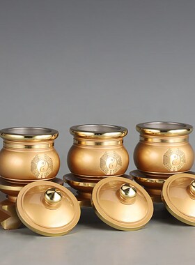 新品纯铜供水杯道家太极八卦供杯供三清神L像圣水杯家用道堂摆件