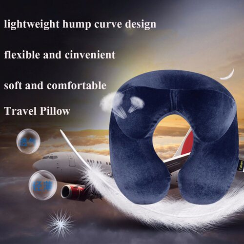 新品U-Shape Travel Pillow for Airplane Inflatable NWeck Pill - 图2