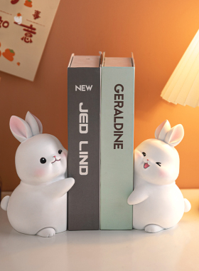 新品兔子摆件一对电视酒柜装饰品C家居客厅儿童房桌面书架乔迁新