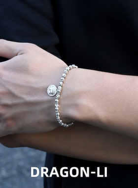DRAGON LI狸花猫藏式新中式925银银象细款手链串珠情侣饰品礼物