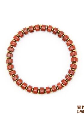 狸花猫饰品天然红石6mm药片手串珠小众新中式时尚手链高级感礼物