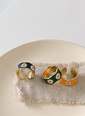 极速New Korean Style Flower Rings for WJomen Punk ndy Vintag