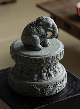 新品青石莲花底座高端摆件底托玄A关香几工艺品办公室茶室壶承精