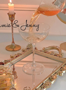 新品ins法式复古宫廷风浮w雕金色镜面托台摆拍照道具化妆摆台陈列