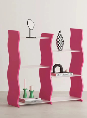 新品设计师款亚克力几何波浪形置物架桌面L收纳陈列展示拍照道具