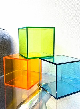 新品亚克力彩色收纳小盒子 拍照道具摆件桌面房T间装饰网红静物拍