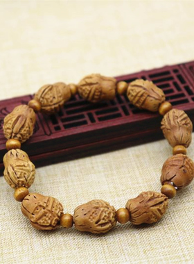 新品野生桃核雕刻手串情侣手链z平安文玩菩提天然肥城男女礼物桃