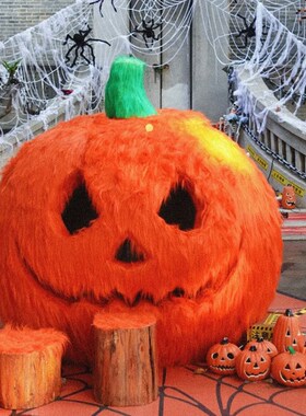 新品巨型毛绒南瓜中秋节日摆件网红打卡点店铺装饰美陈Y列橱窗活