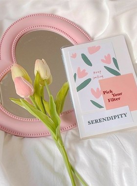 新品ins韩风粉色爱心镜子少女心可爱拍照道P具家居摆件网红打卡区