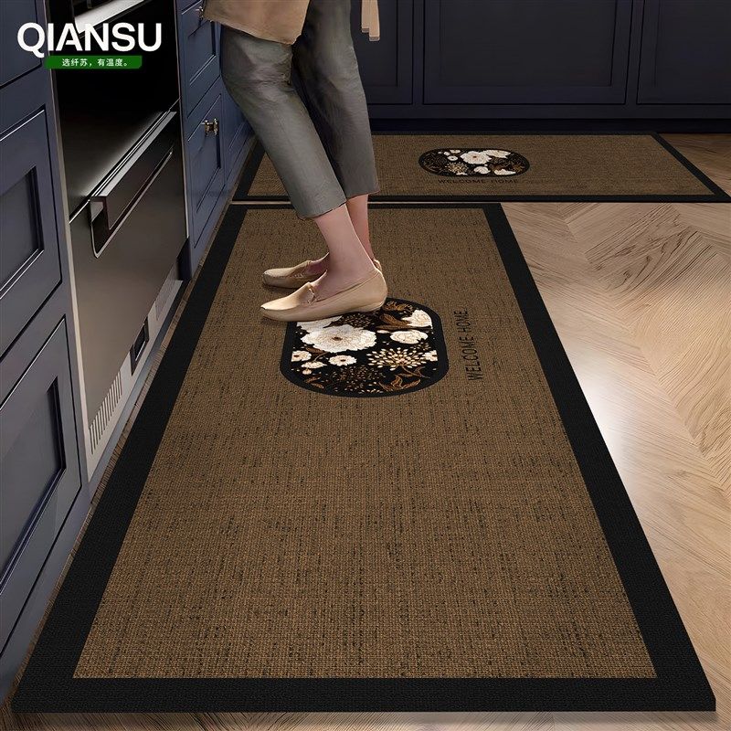 新品厨房地垫防滑防油免洗可v擦地毯复古吸水脚垫专用垫子新款转,淘宝优惠券,粉丝福利购,淘宝优惠卷