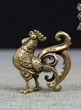 极速l铜仿古黄铜大鸡实心复创鸡意大公J鸡十二公生古肖风水摆件小