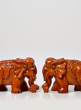 极速红木大象摆饰一对实木吸水象家居客厅L玄关装饰办公室中式送