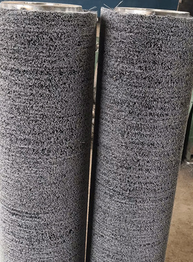 工业镀铜钢丝辊不锈钢丝滚筒抛光打磨除锈辊缠绕式光丝毛刷辊厂家