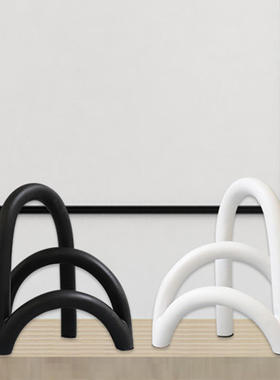 厂家现代简约白色树脂拱形摆件卧室书房客厅轻奢创意摆件