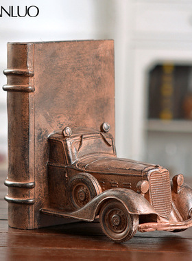 欧式复古树脂材质汽车书挡家居装饰客厅卧室书房酒柜摆件装修设计