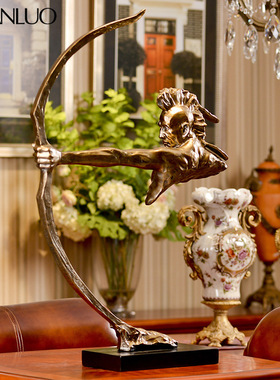 古典印第安射手树脂摆件家居玄关客厅书房复古装饰树脂工艺品摆件