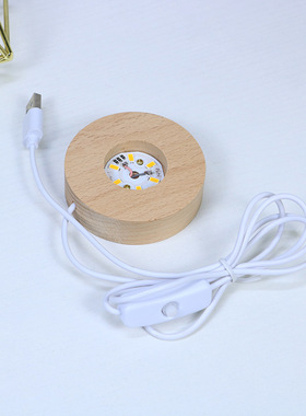 直销语音声音手机蓝牙触摸LED小夜灯木质底座usb插线摆件支架