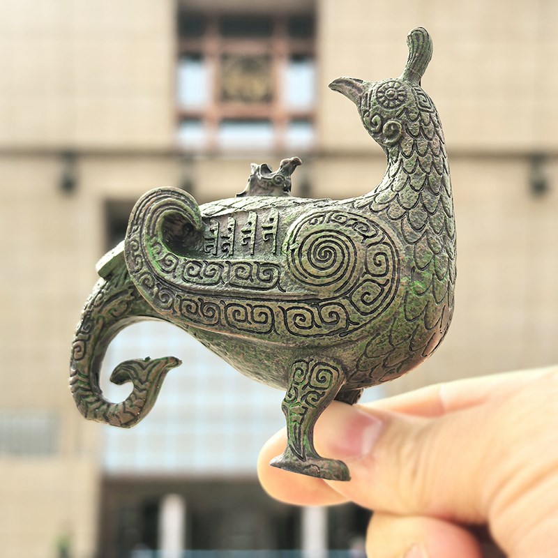 热销山西文创晋侯鸟尊立体冰箱贴D山西省博物院镇馆之宝仿古磁贴