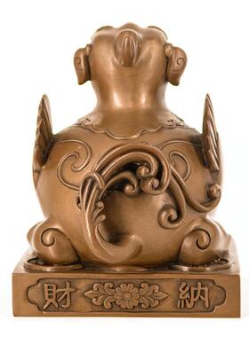 紫铜貔貅中式摆件 客厅玄关前台收银柜台办公室桌面装饰品开业送