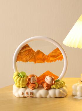 禁止焦虑治愈解压流沙画摆件办公室桌面客厅酒柜家居装饰生日礼物