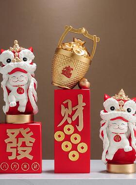 八方来彩招财进宝猫饰品店开业礼品店前台入口客厅装修乔迁