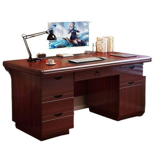 职员办公室电脑桌台式带抽屉带锁财务桌专用简约现代家用写字书桌 - 图3