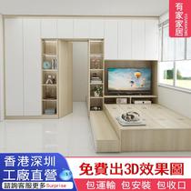 Hong Kong Full house Terrace Bed room Tatami Room Tatami Room Changing two-room wardrobe storage Home Private public housing