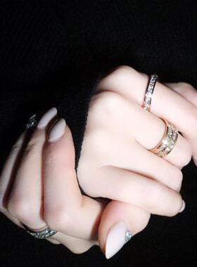 极速Luxury Rose Gold Color Double Row SqKuare Zircon Stainle