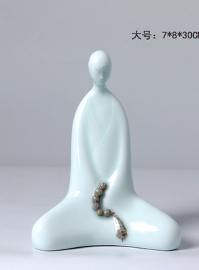 新品新中式禅意摆件样板房博古架手工工艺品家居S客厅茶室小佛像