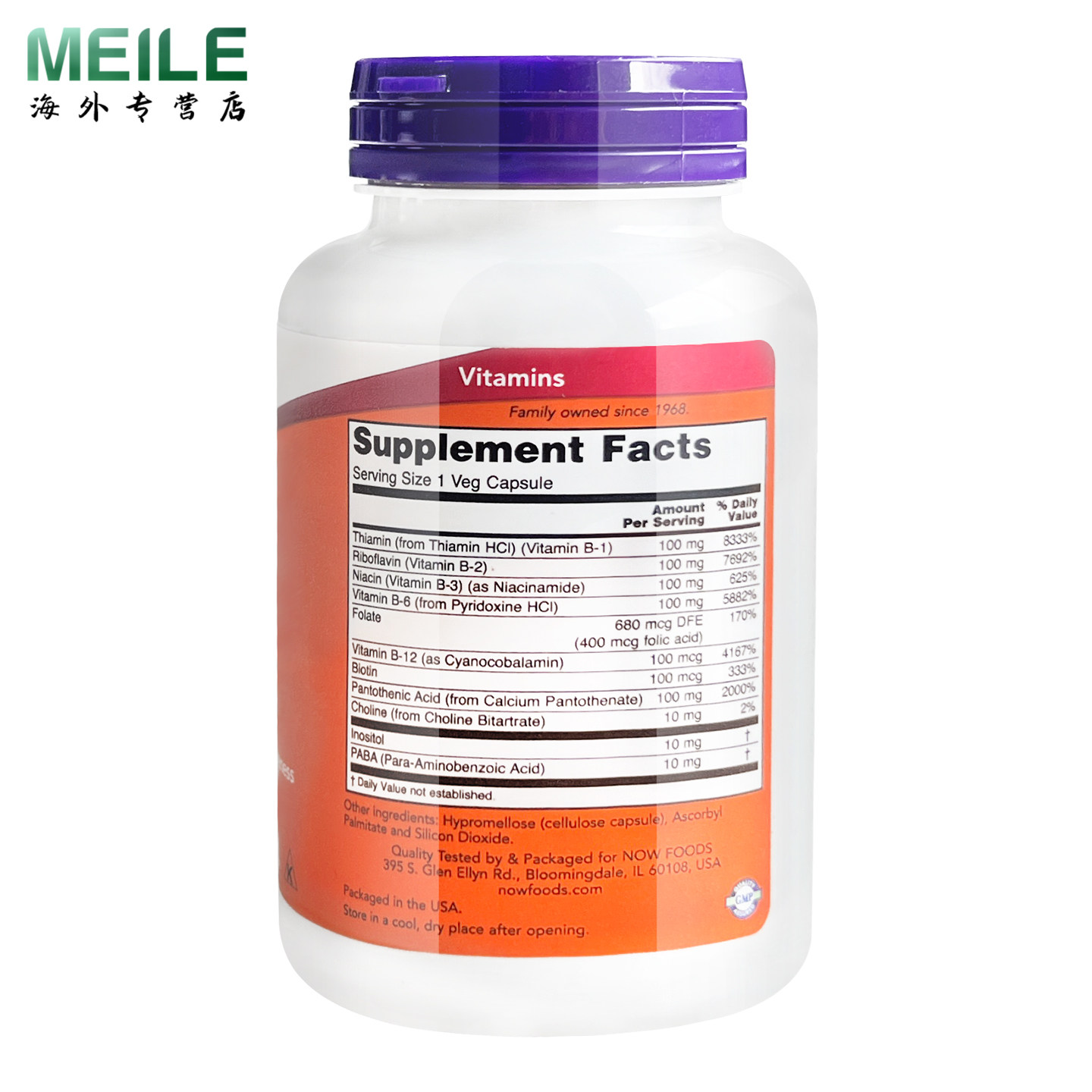 NOW诺奥复合维生素B族多种矿物质B6B12生物素肌醇维生素B100胶囊,淘宝优惠券,粉丝福利购,淘宝优惠卷