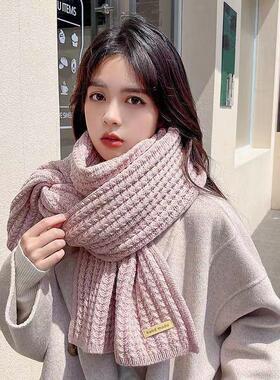 新款成人围巾女冬季韩版时尚百搭女士围巾高级感学生针织毛线围巾