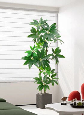 新品客厅假绿植大叶伞仿真装饰树隔断仿生落地植物花树Y侘寂风植
